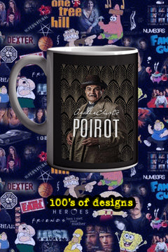 Poirot 11oz Mug | TV Show | Detective | Agatha Christie | Sleuth | Vintage | Hercule Poirot | Murder Mystery