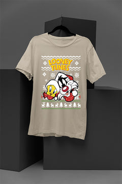 UGLY Retro Sylvester and Tweety Festive Vibes T-Shirt | Looney Tunes Retro