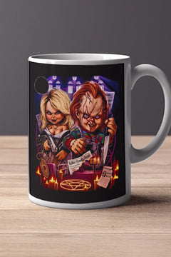 Halloween Bride of Chucky 11oz Mug | Horror Film Fan Gift | Cult Classic Poster Design