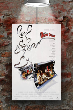 Who Framed Roger Rabbit Bob Hoskins Glossy Poster | Vintage Movie Art | 80s Film Collectible | Retro Cinema Decor | Classic Animation Print | Noir Cartoon Wall Art