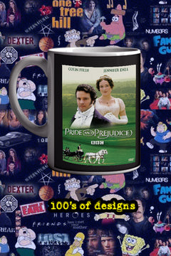 Pride and Prejudice 11oz Mug | TV Show Poster Design | Mr. Darcy and Elizabeth | Gift for Fans | Unique Home Decor