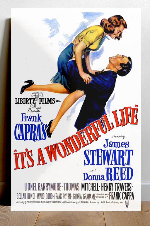 It's a Wonderful Life | James Stewart | Premium Gloss Film Poster - Vintage Design - Film Lover Gift - Movie Memorabilia - Home Decor - Classic Cinema Art