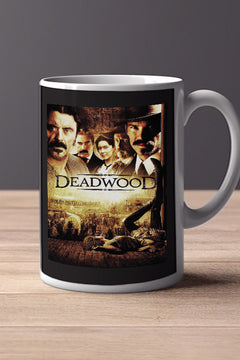 Deadwood 11oz Mug Tim Olyphant Ian McShane TV Show Western Design | Cowboy Western Themed Coffee Cup Mug Merchandise