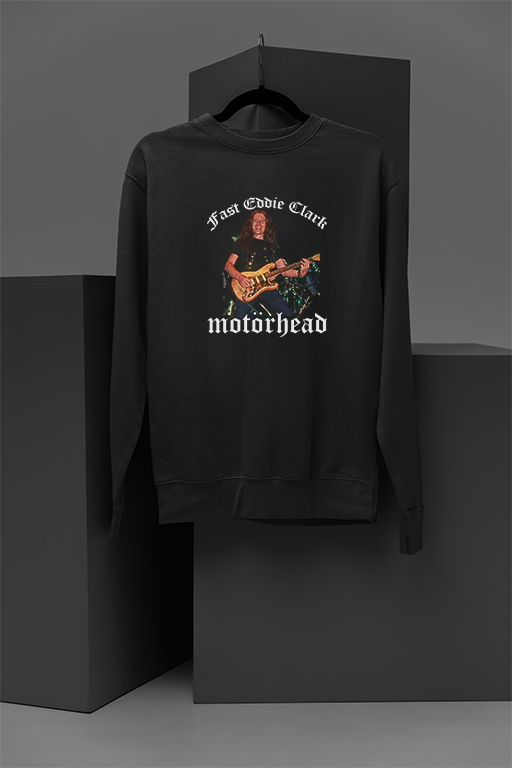 Motorhead Fast Eddie Clarke Tribute Band Sweatshirt | Vintage Motorhead Fast Eddie Clarke Inspired Design | Iconic Rock Band Apparel from the Era of Motorhead Fast Eddie Clarke