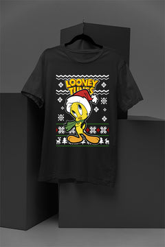 UGLY Tweety Festive Folly Christmas T-Shirt | Looney Tunes Retro Cartoon | N