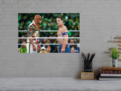 Wrestlemania 40 The Rock And John Cena Staredown Poster | Limited Edition Wrestlemania 40 Print | Iconic WWE Wrestlemania 40 Moment | Collector's Item Wrestling Art Print | Exclusive Wrestlemania 40 Memorabilia | Decor for