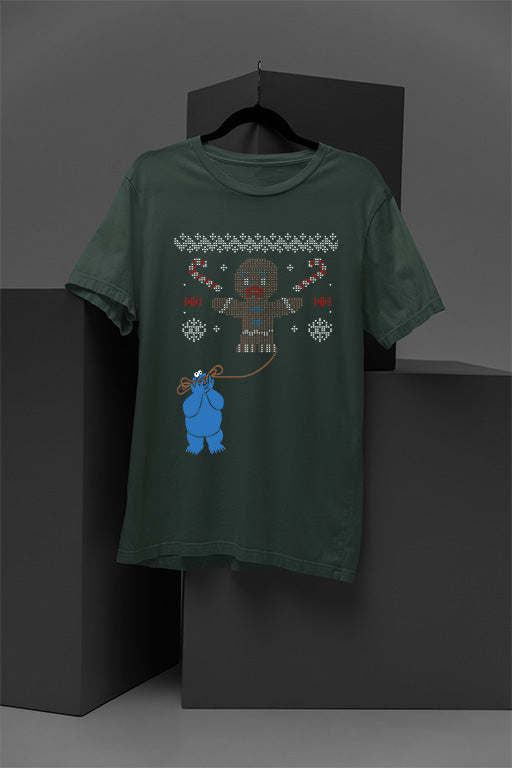 UGLY Festive Cookie Monster Christmas T-Shirt | Retro Holiday Splurge | 90s Nost