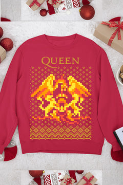 UGLY Retro Queen Band Logo Christmas Sweatshirt | Vintage 70s Glam Rock | Bohemian