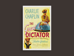 The Great Dictator Canvas Print Charlie Chaplin Film Wall Art | Classic Movie Poster Decor