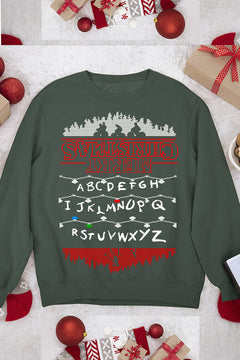 UGLY Stranger Things Christmas Lights Chaos Sweatshirt | Retro 80s Vibe | Upside