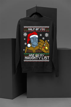 UGLY: Thanos Naughty List Sweatshirt | Marvel Universe | Christmas | Infinity Gauntlet Era