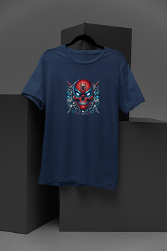 "Marvel-Inspired Spiderman Cartoon Skull T-Shirt | Hip Tattoo Design | Pop Culture Fashion Statement