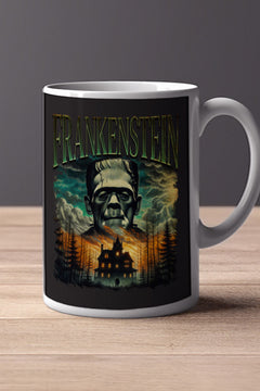 Halloween Frankenstein 11oz Mug | Horror Film Poster Design | Classic Monster Drinkware