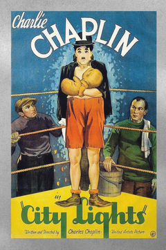 City Lights Poster Charlie Chaplin | Vintage Film Print | Gloss Wall Art Décor