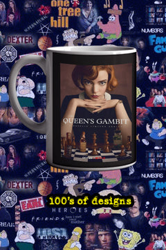 The Queen's Gambit 11oz Mug | Beth Harmon Design - TV Show Merchandise - Minimalist Chess Art - Anya Taylor-Joy Goods