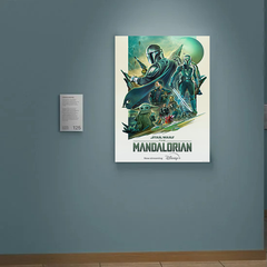 The Mandalorian Canvas Print | Sci-Fi TV Show | Baby Yoda | Space Western Art