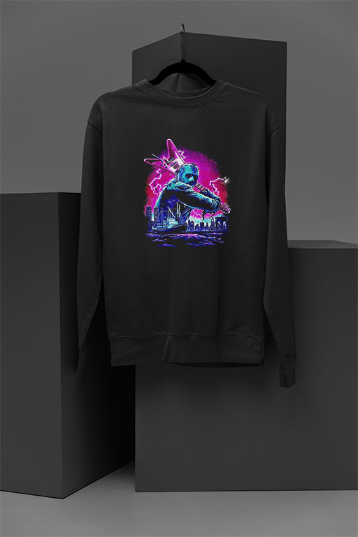 Horror | Michael Myers Neon Design Cozy Sweatshirt | Pullover Warmth | Halloween