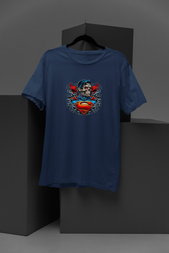 "Superhero Skeleton Style – Unique Superman Design | Edgy DC Comics Inspired Tee"