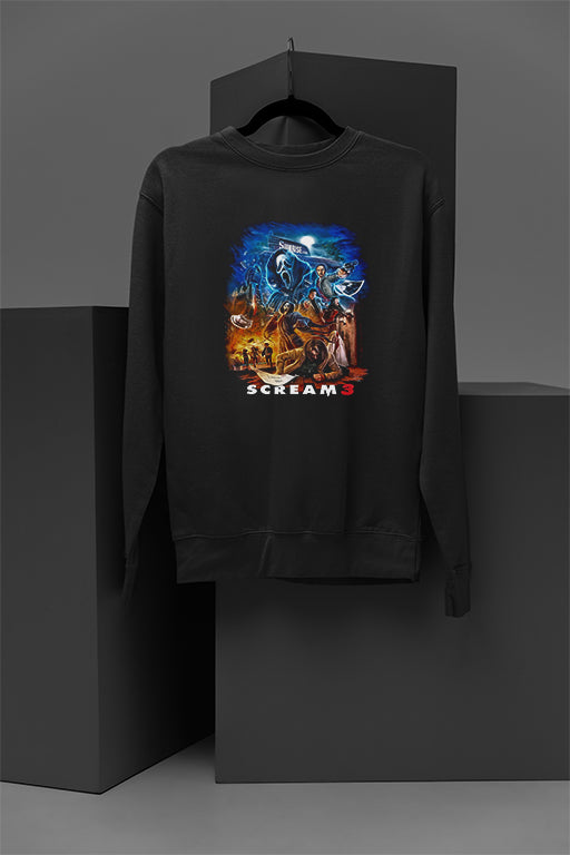 Horror Scream 3 Replica | Vintage Style Cozy Pullover | Iconic Horror Film | Warm Halloween Sweatshirt