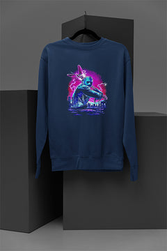 Horror | Michael Myers Neon Design Cozy Sweatshirt | Pullover Warmth | Halloween