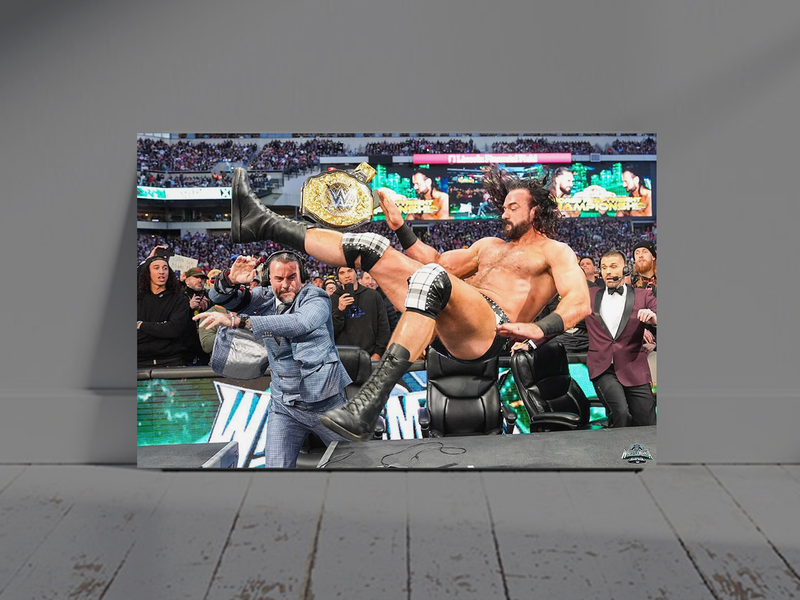 Wrestlemania 40 CM Punk Drew McIntyre Poster Print | Ideal Gift for Wrestling Fans | High-Quality Gloss Print | Memorabilia from Wrestlemania 40 Event