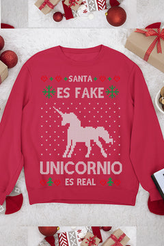 "Santa is Fake Unicorns are Real" Christmas Sweatshirt | Holiday Fashion | Trend"