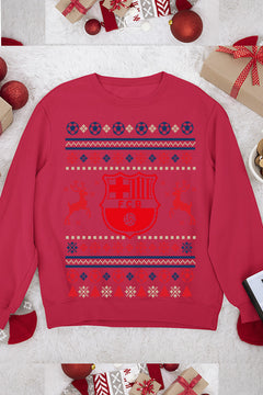 UGLY Vintage Glory Barcelona FCB Logo Christmas Sweatshirt | Soccer Champions | 90s Style