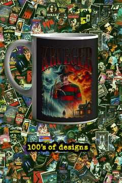 Halloween Freddy Krueger 11oz Mug | Horror Film Poster Design | Scary Movie Collectible GrillzSellerProducts
