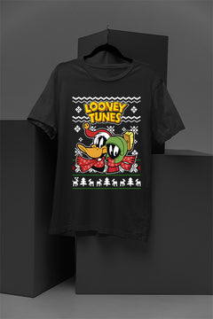 UGLY Retro Looney Tunes Daffy Duck and Marvin the Martian Christmas T-Shirt | Vintage