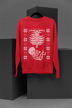 "Rotting Rebel Skeleton" Christmas Sweatshirt | Spooky Season | Festive Bones |