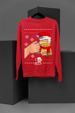 UGLY Festive Cheers: I Love Beer | Christmas Cheer | Ugly Sweater Design | Retro