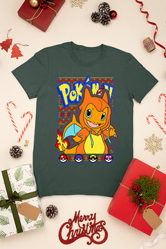 KIDS UGLY "Charmander Christmas Blast" T-shirt | Pokemon Charmander Holiday