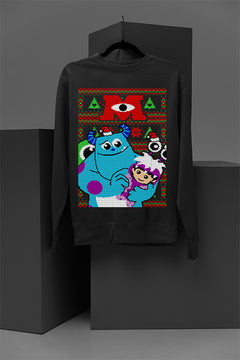 UGLY Limited Edition Monster Inc Christmas Sweatshirt | Monster Inc Christmas Ugly Sweater Design | Retro