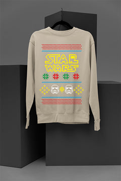 UGLY Galactic Festivities Star Wars Logo & Storm Troopers Sweatshirt | Christmas | Star Wars Era