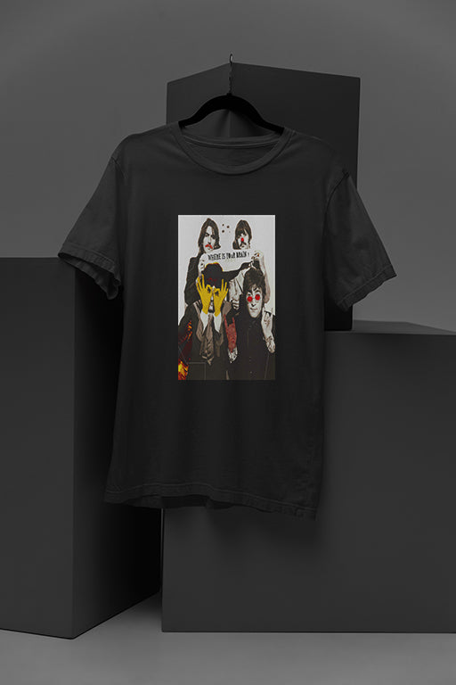 The Beatles Where Is Your Brain Band Tee | Retro 60s Rock Shirt | Vintage Inspired Music Merch | Psychedelic Graphic Tee | Iconic British Band Fashion | Concert Memorabilia Top
