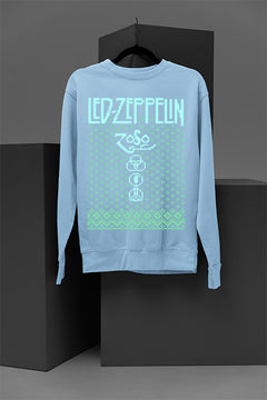 UGLY Rockin' Christmas Led Zeppelin Sweatshirt | Vintage Band Style | Classic Rock Fan |