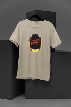 Daft Punk Helmet with Home Work Logo | Vintage Electro Band Tee | Iconic Duo Tribute Shirt | Retro Music Fan Apparel | Synthwave Style Top | 90s Techno Pop Fashion | Daft Punk Era Homage Top | Funky Electronic