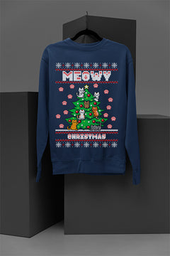 UGLY Meowy Christmas | Retro Ugly Design | Vintage Holiday Collection | Festive Feline Fashion