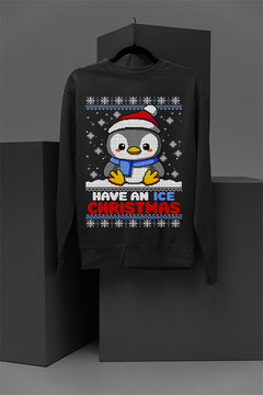 Have an Ice Christmas | Christmas Ugly Design | Penguin Era | Holiday Sweatshirt