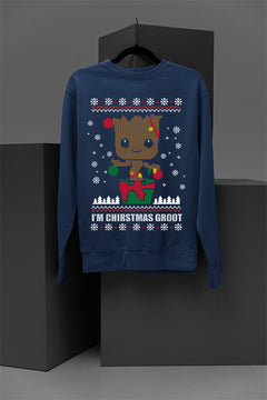 UGLY Marve Baby Groot I Am Christmas Groot | Marvel Christmas Sweatshirt | Holiday Funny