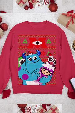 UGLY Limited Edition Monster Inc Christmas Sweatshirt | Monster Inc Christmas Ugly Sweater Design | Retro