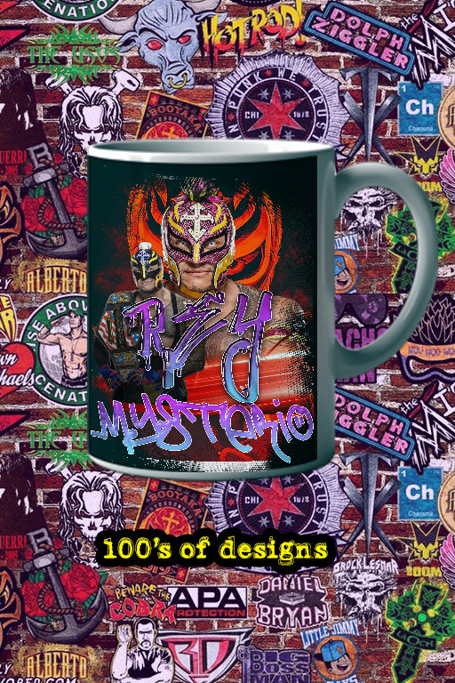 Rey Mysterio 11oz Mug | Pro Wrestling Legend Ceramic Cup with Rey Mysterio Design