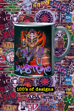 Rey Mysterio 11oz Mug | Pro Wrestling Legend Ceramic Cup with Rey Mysterio Design