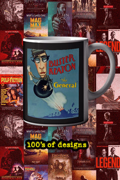 The General 11oz Mug Clark Gable Buster Keaton Film Memorabilia Vintage Collectible Coffee Cup | Classic Movie Poster Design