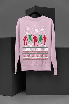 "Seasons Eating" Christmas Zombie Sweatshirt | Undead Holiday Attire | Vintage