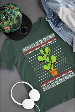 KIDS UGLY Christmas Cactus T-shirt | Festive Kids Christmas Ugly TEE|