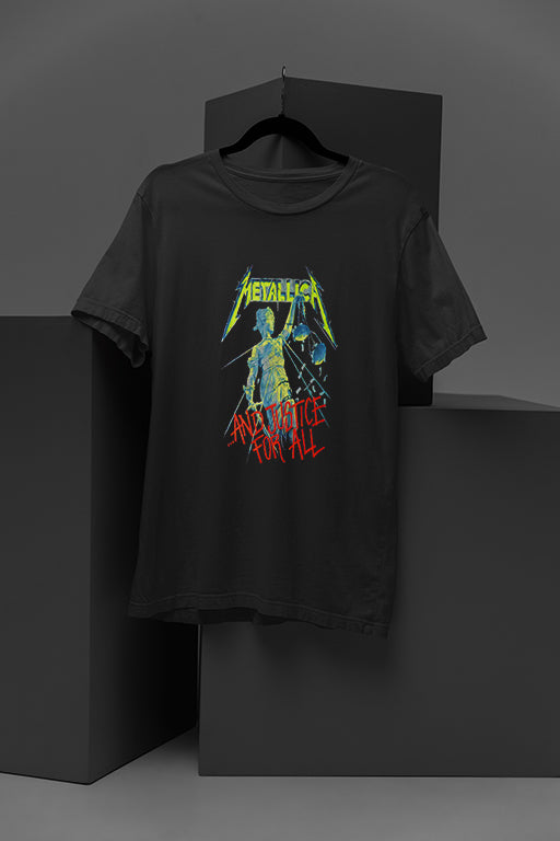 Metallica And Justice For All | Vintage Metallica Band Tee | 80s Metallica Merch | Black Thrash Metal T-shirt | Iconic Metallica Album Cover Shirt | Retro Metallica Concert Tee | Metallica 90s Tour Merch | Gr