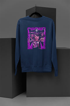 Horror | Scream Film Neon Design Cozy Pullover Sweatshirt | Spooky and Warm Halloween Attire