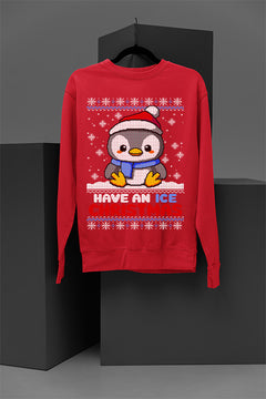 Have an Ice Christmas | Christmas Ugly Design | Penguin Era | Holiday Sweatshirt