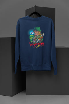 Horror A Nightmare on Dab Street | Weed Freddy Kruger Mashup Cozy Pullover | Warm Halloween Sweatshirt